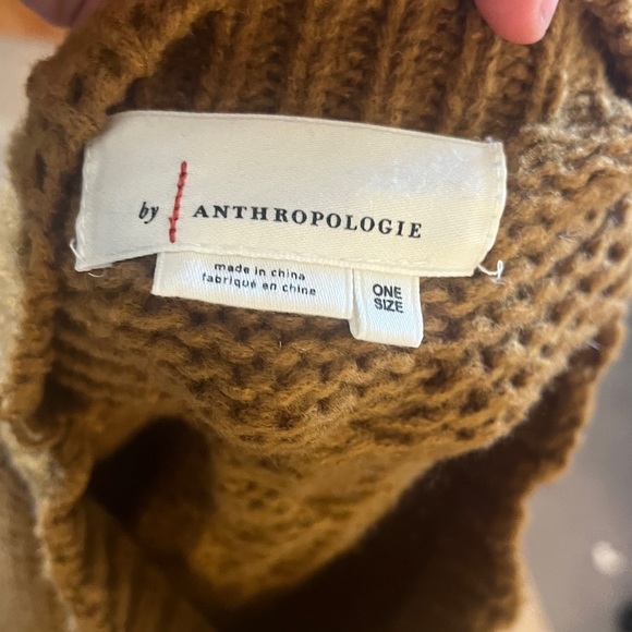 Anthropologie Ochre mustard yellow oversized cable knit sweater vest EUC - Picture 4 of 4